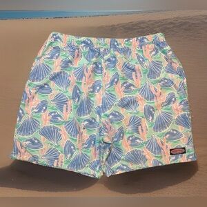 Vineyard Vines Blue and Pink Swim Trunks